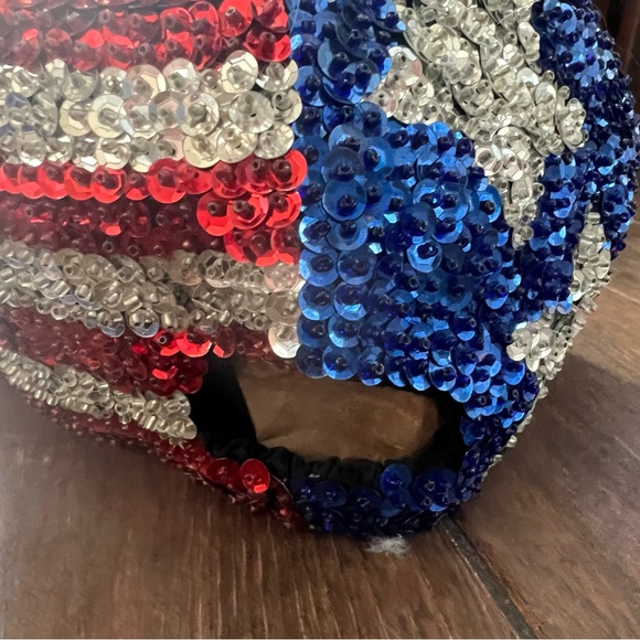 Vintage Sequin Americana Vest set with Cap and Bowtie sz 36 Stars and Stripes - Picture 4 of 9
